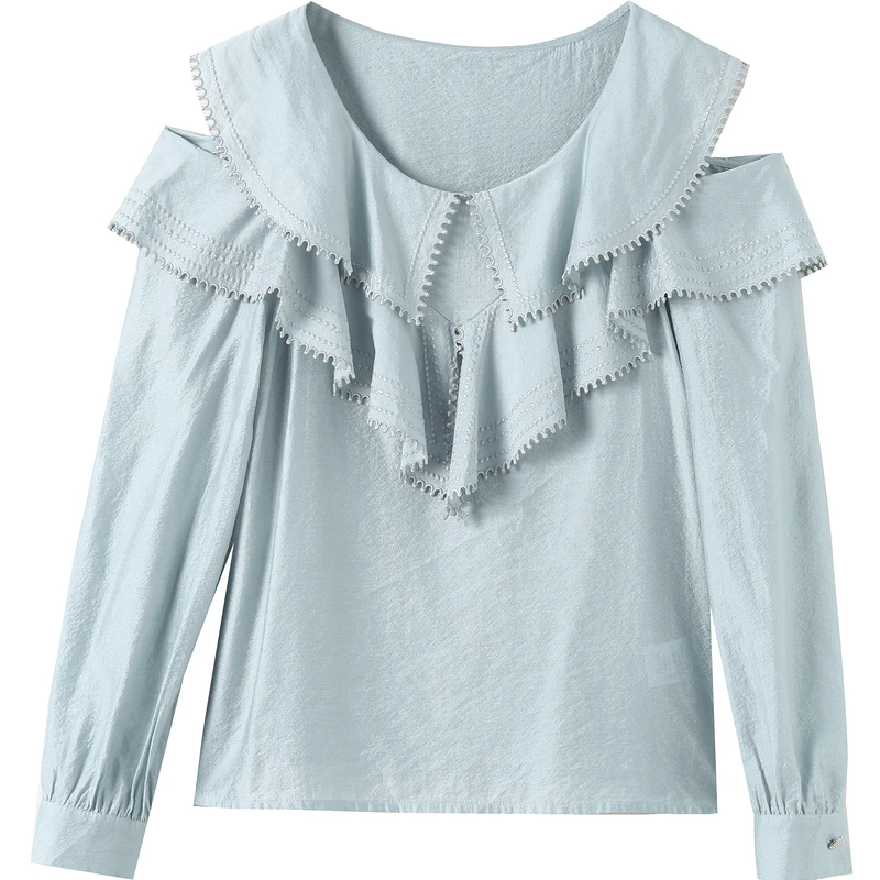 25318【千D系列】设计感露肩衬衫2261001A