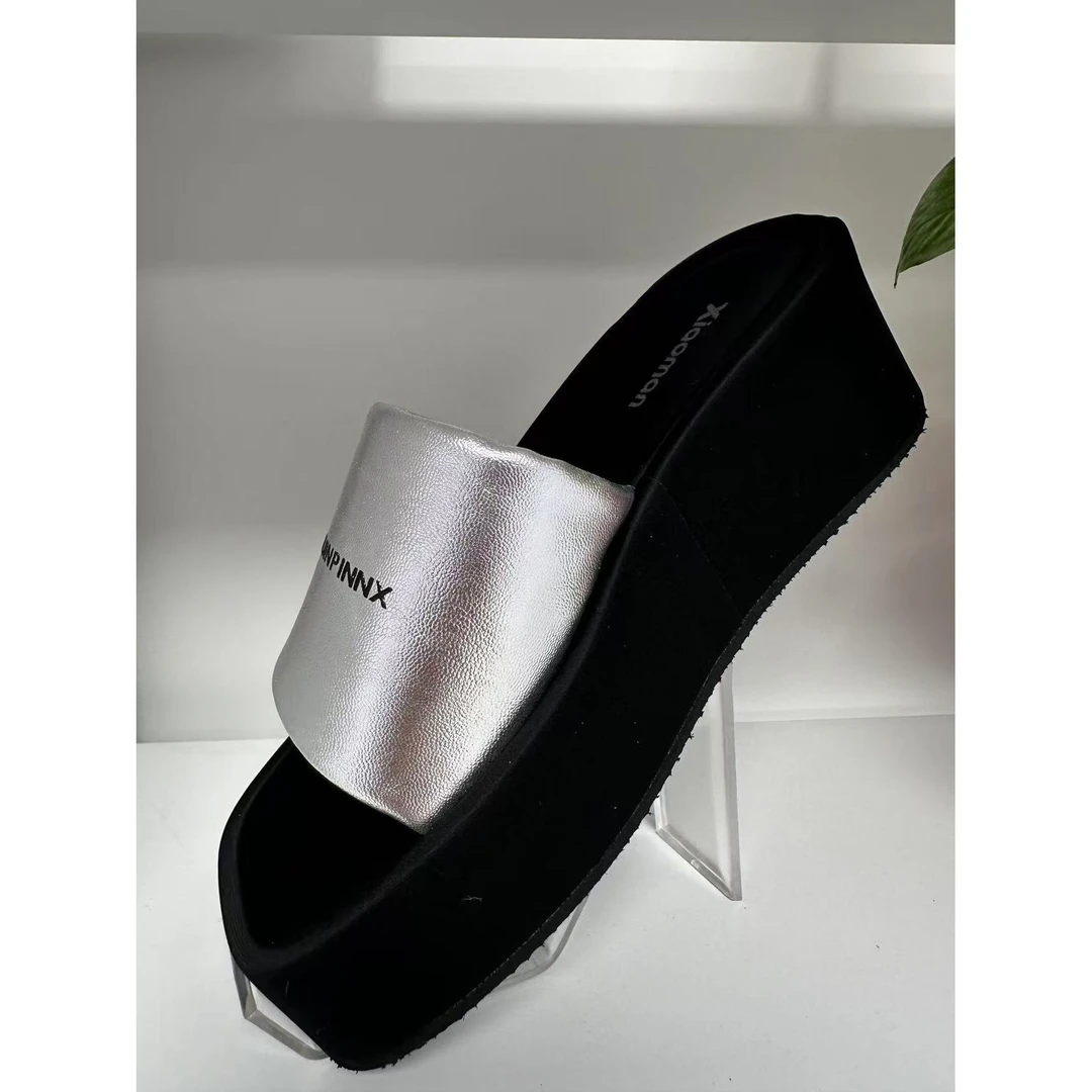 女鞋2025夏季秋新款欧货小众厚底增高百搭运动一字拖鞋女4311