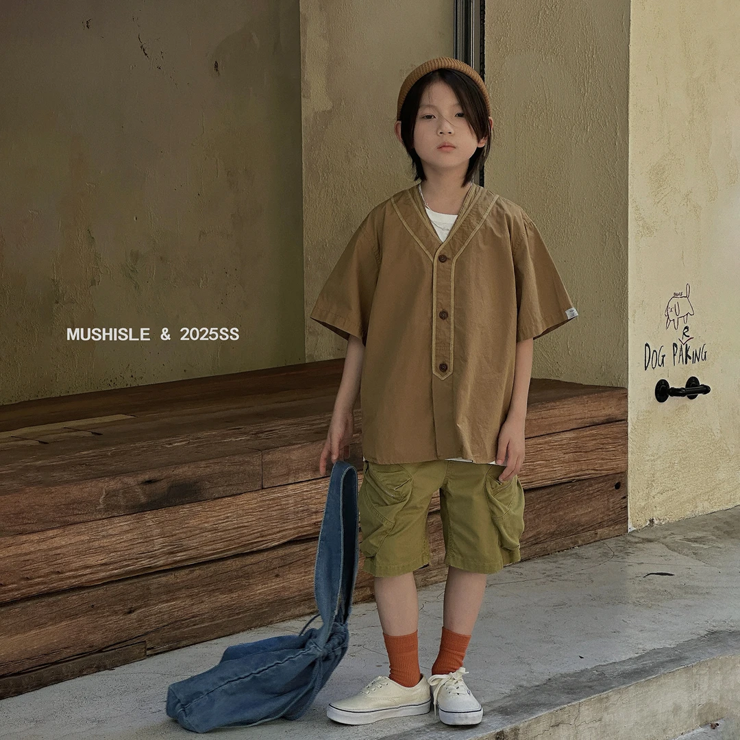 【MUSHISLE】阿又夏季童装儿童男童中大童宽松A版时尚道袍85238X