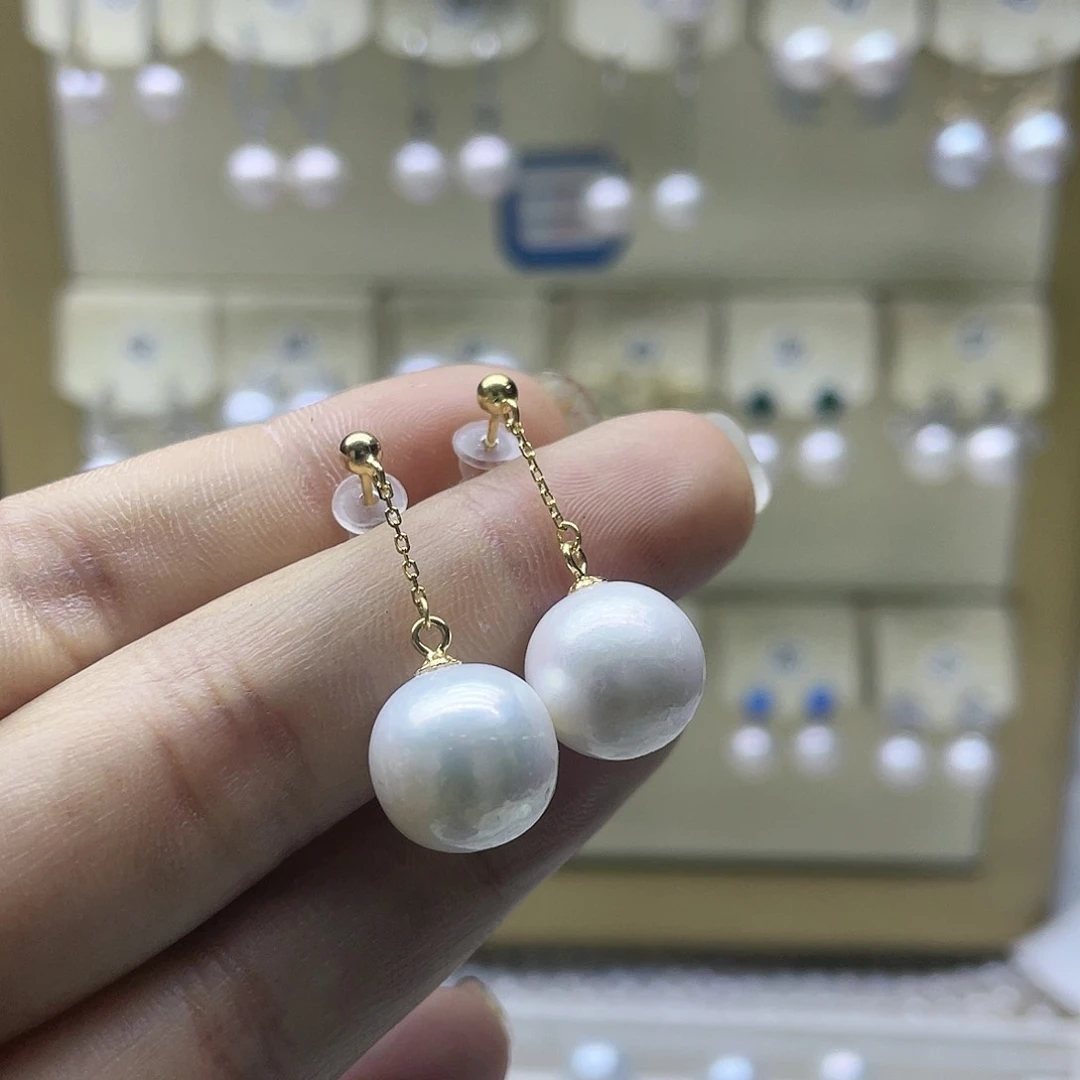 淡水珍珠耳饰银S925镶嵌