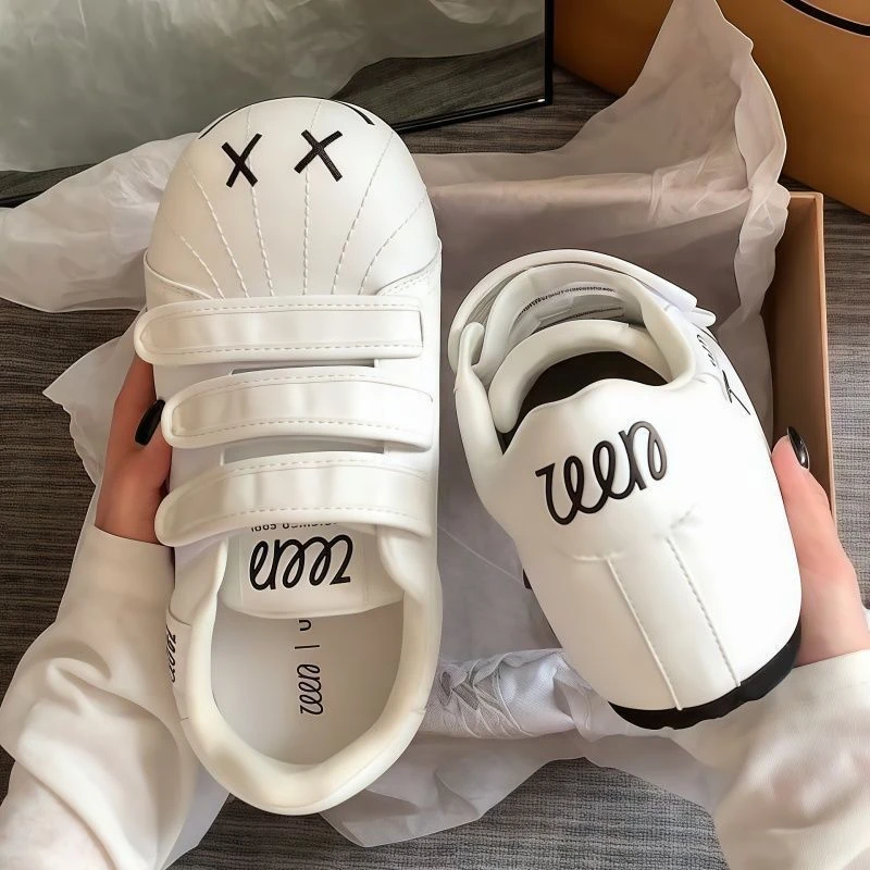 魔术贴面包大头鞋女2025新款夏季厚底增高鞋休闲板鞋运动小白鞋子