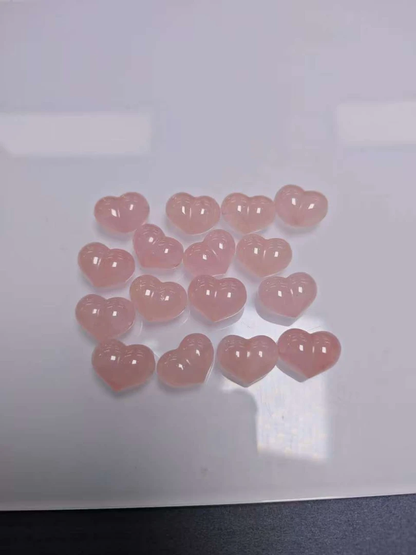 【水晶配件】天然粉水晶雕刻爱心单珠【有孔】DIY用多样性发一颗