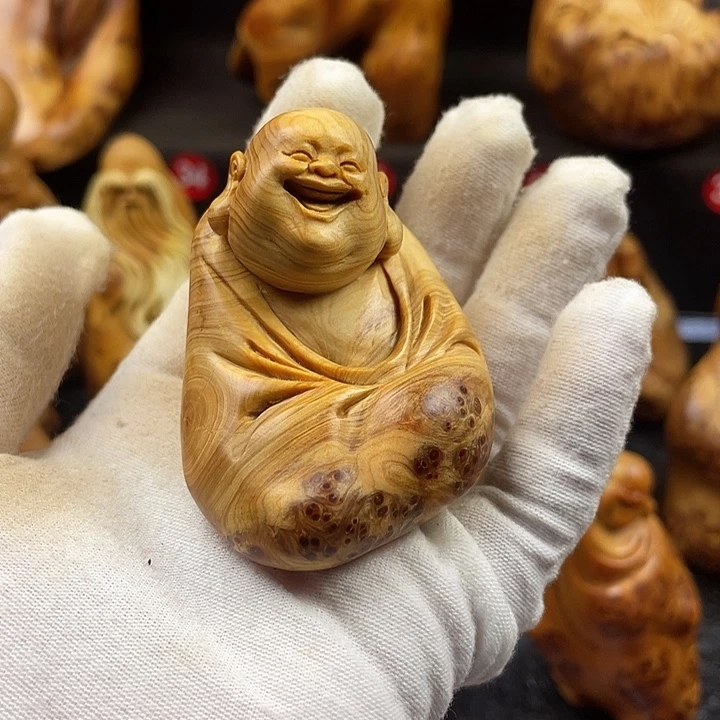 收***光柏木（崖柏）米勒手把件