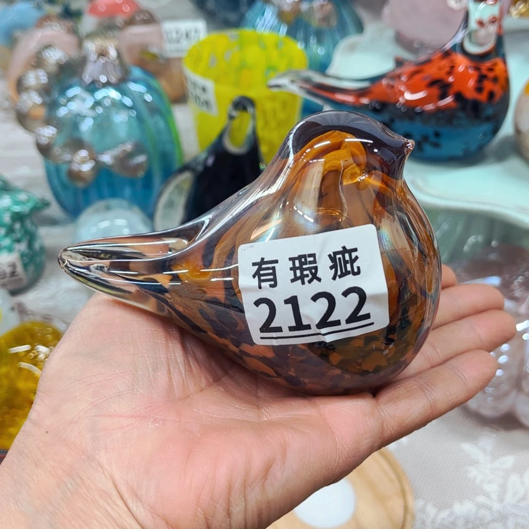 2122瑕，家悦琉璃花瓶摆件