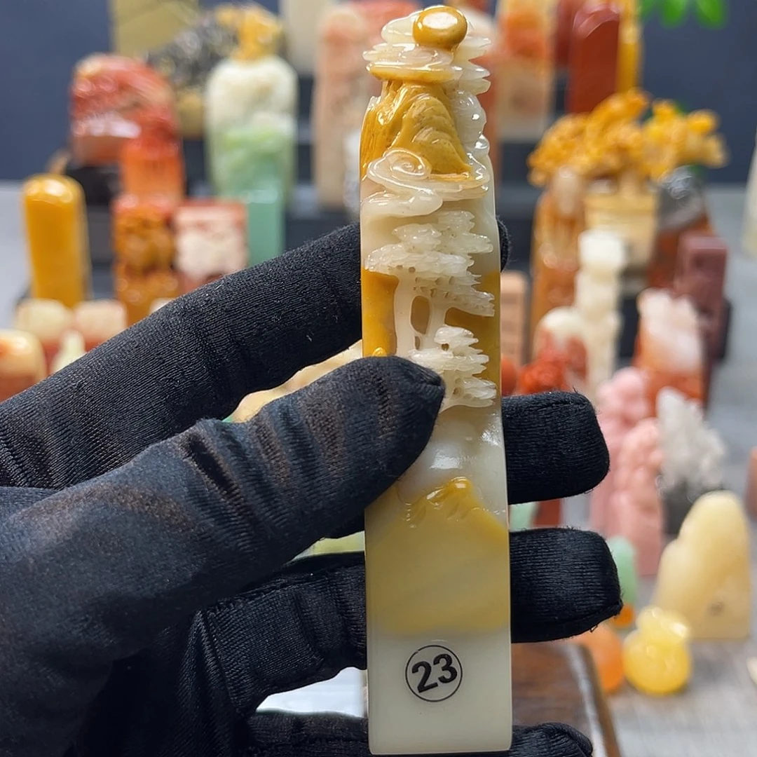 巴林石印石?***卜包邮包刻23