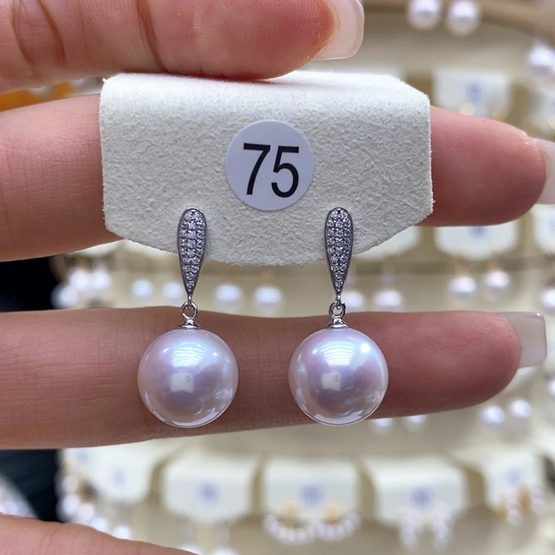 淡水珍珠耳饰18K金镶嵌