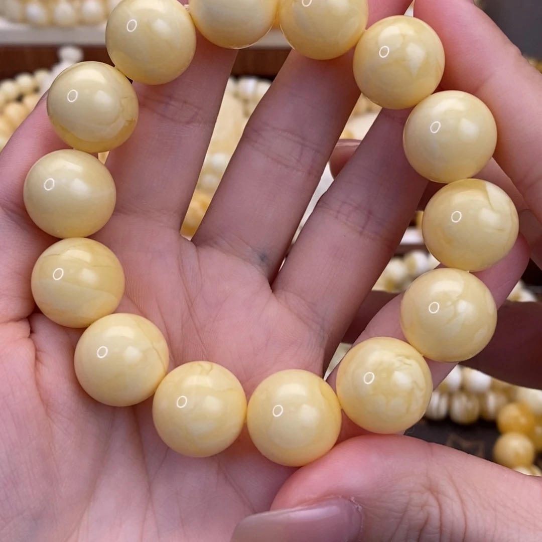 蜜蜡未镶嵌裸石圆珠