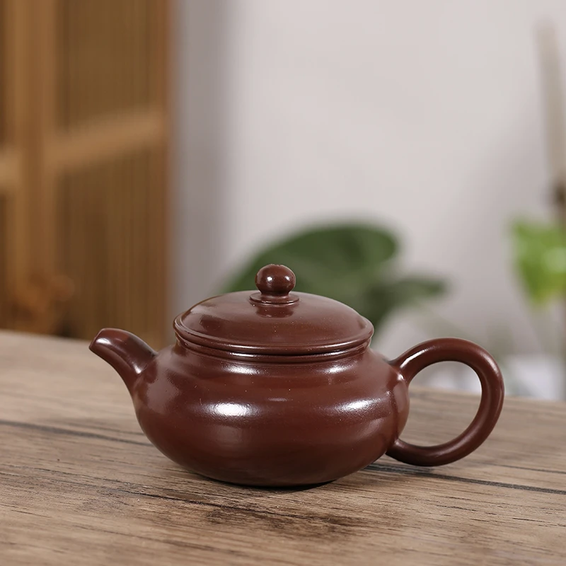 全手工紫泥黑金刚仿古壶小容量三杯冲茶罐工夫茶家用潮州紫泥壶