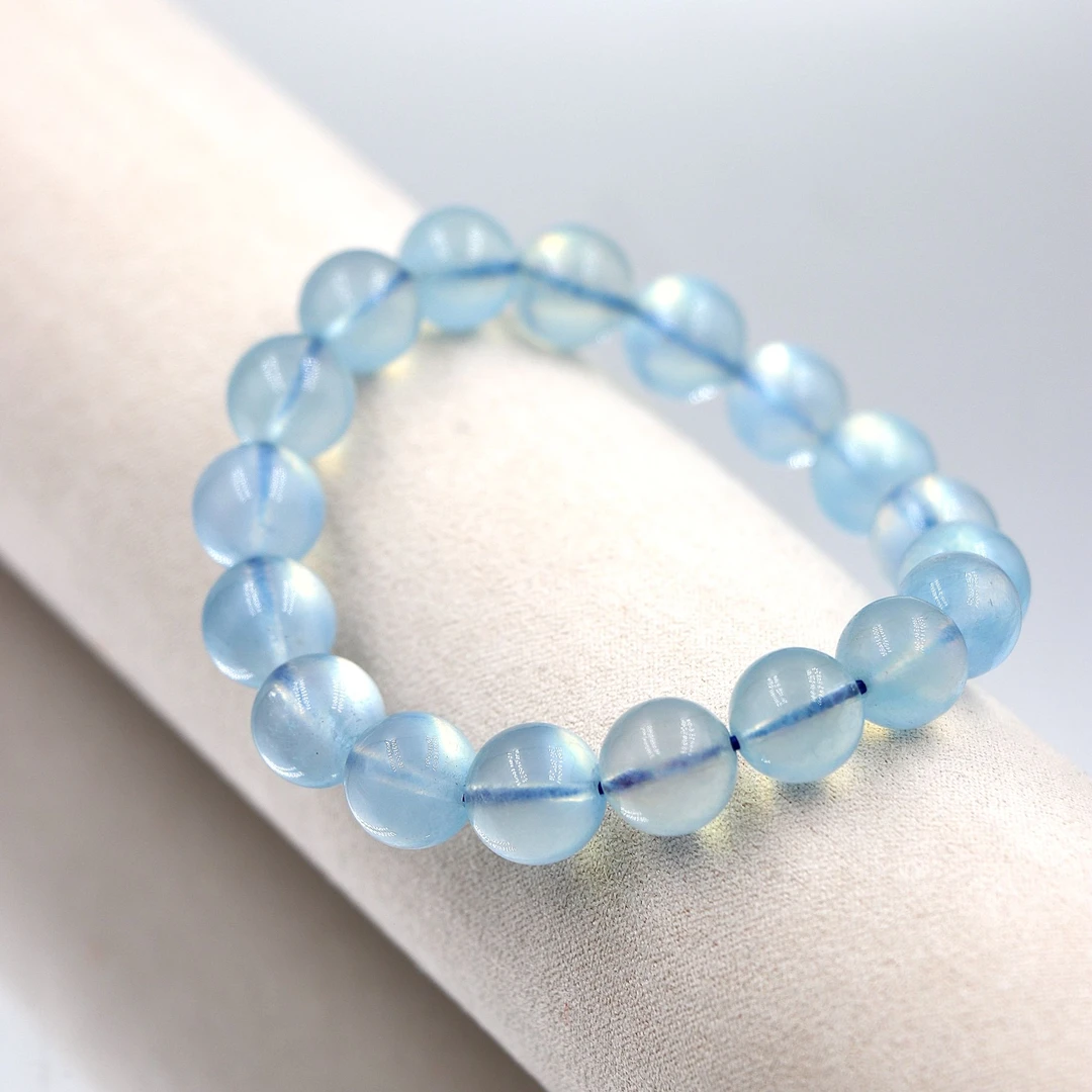 培育海蓝宝石湖水蓝高色海蓝宝手串B1786-多样性发一