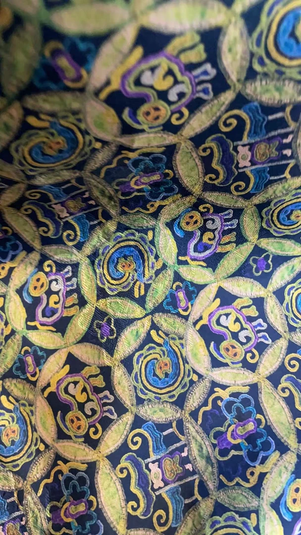 【山羊桑波缎提花红云纱】[成记&華莨]112门幅红云纱面料*0.5米