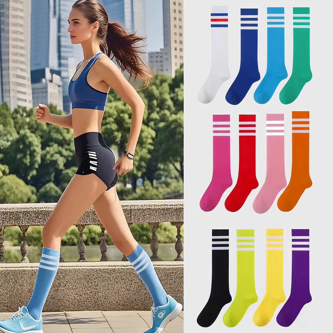 2双yt三杠轻压彩棉跑步骑行跳操运动袜街头潮袜小腿袜压缩袜
