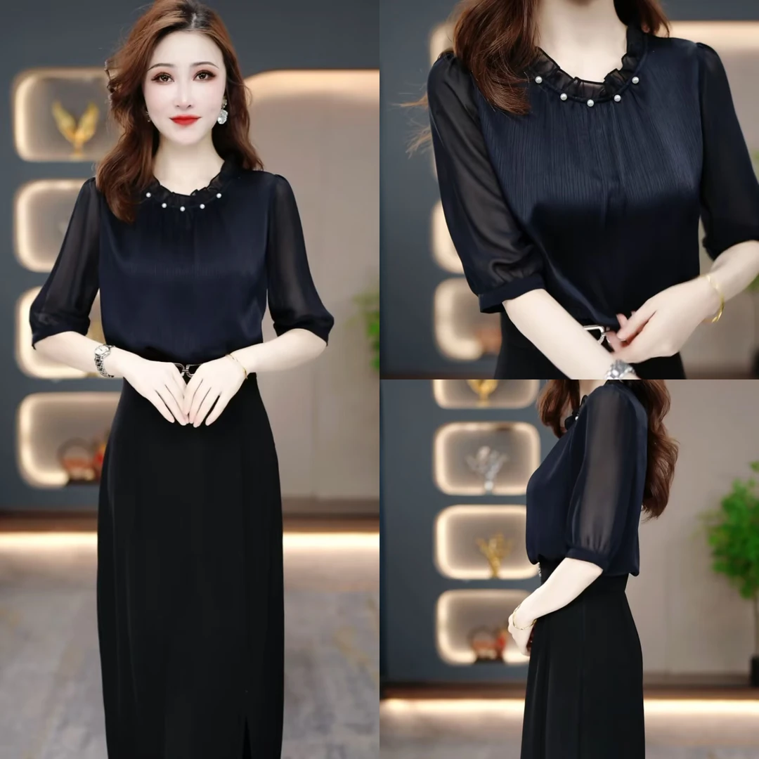 春夏时尚连衣裙2025新款气质显瘦时尚百搭收腰连衣裙MY24Q316款