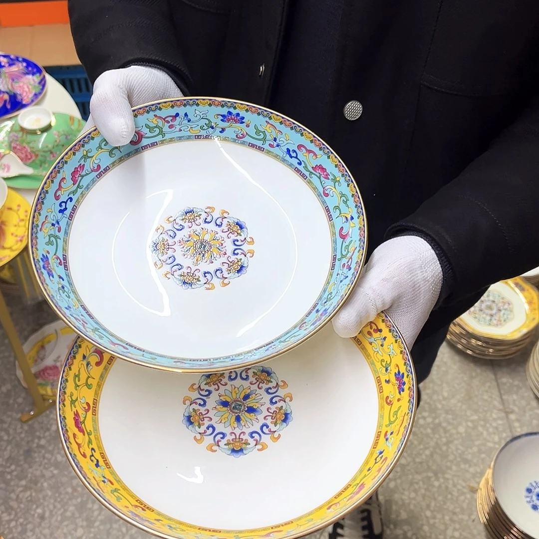 瓷8英寸5黄5湖水蓝。。。。。