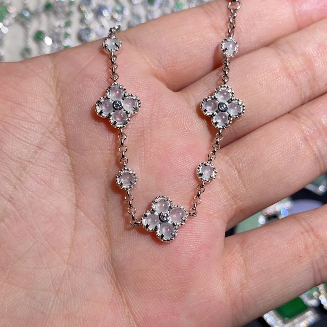 银S925镶嵌手链翡翠k k o o