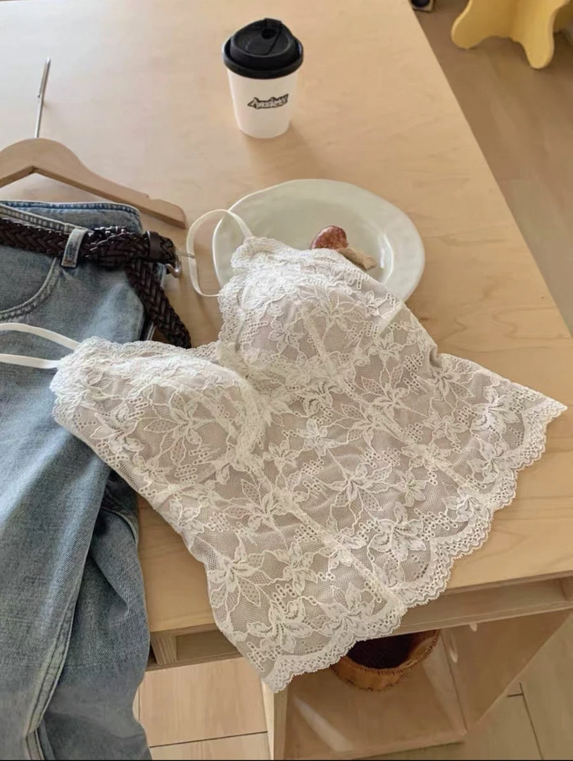 李园家1号店-6099-1-法式蕾丝吊带背心