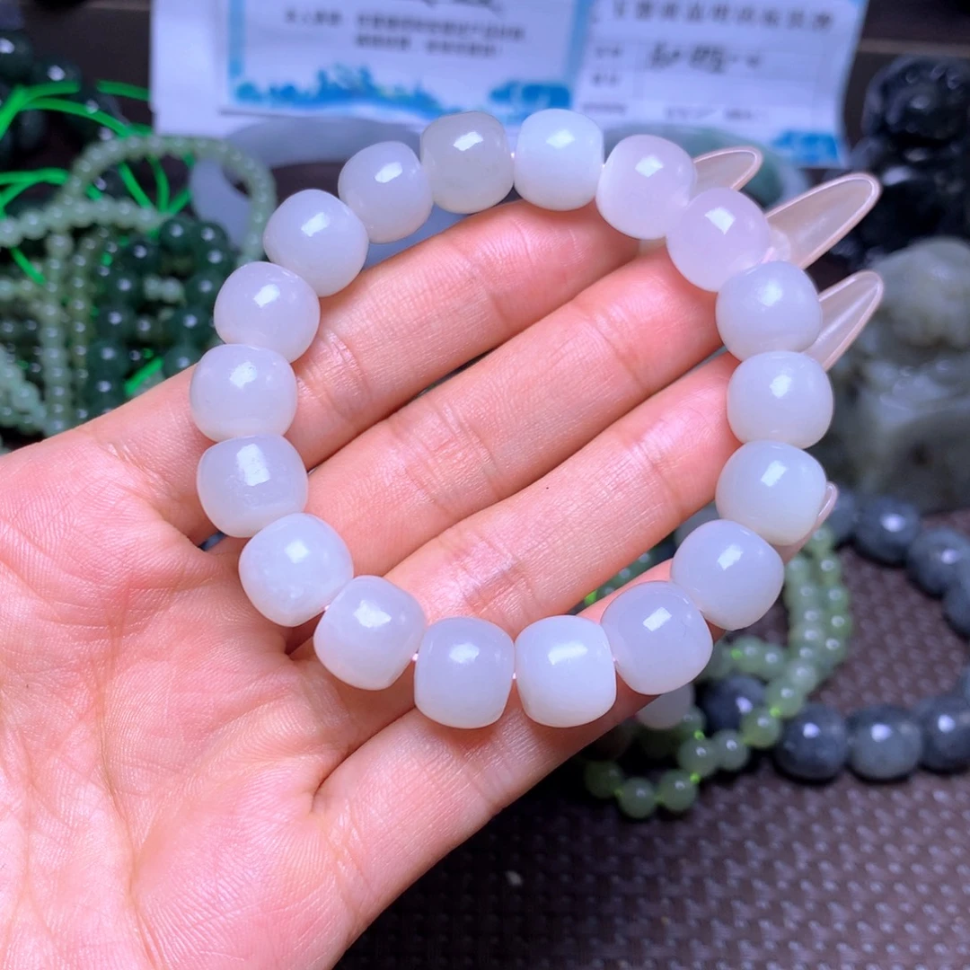 和田玉未镶嵌手串卡12