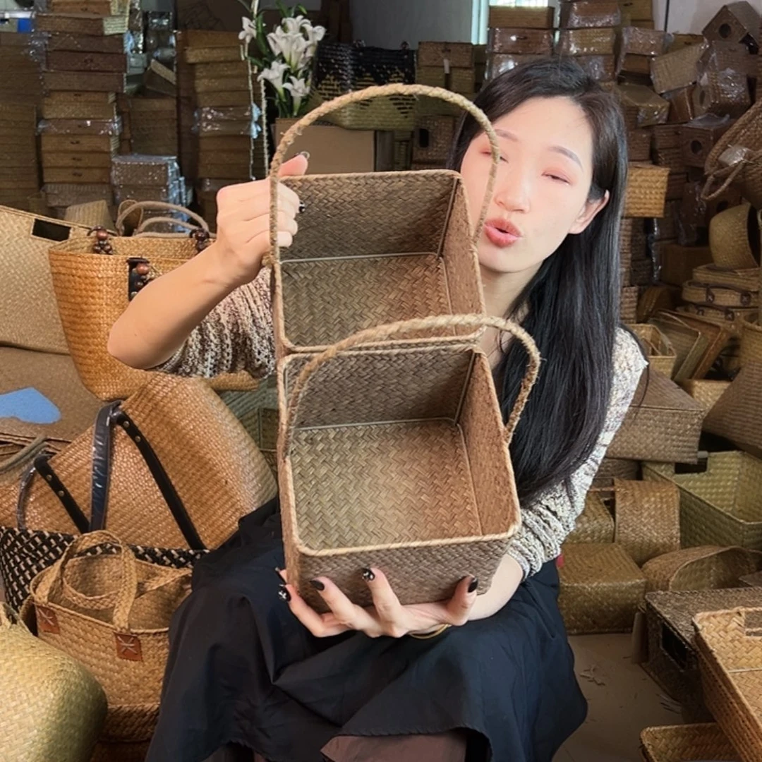 草编包/草编收纳盒带瑕疵
