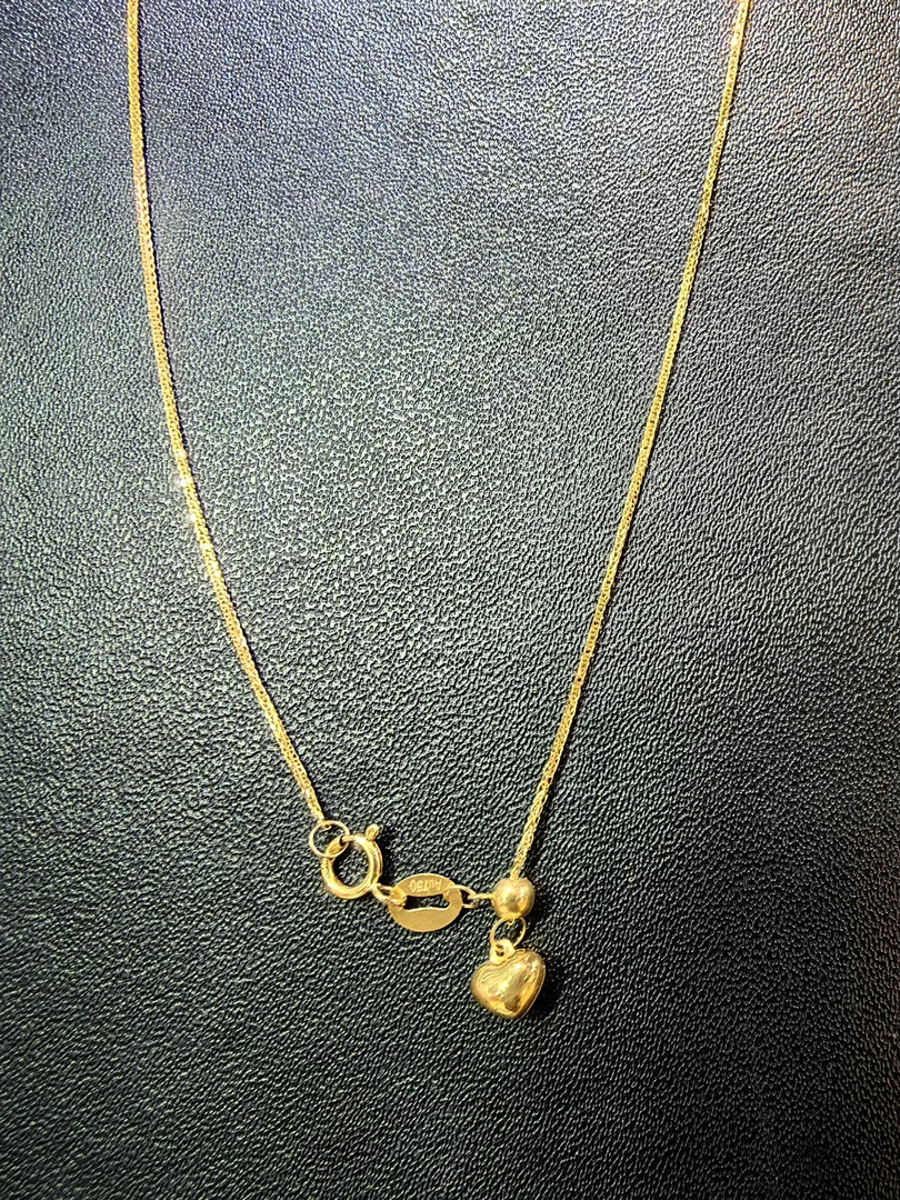 【万物生珠宝】 18 k 金爱心肖邦项链45CM