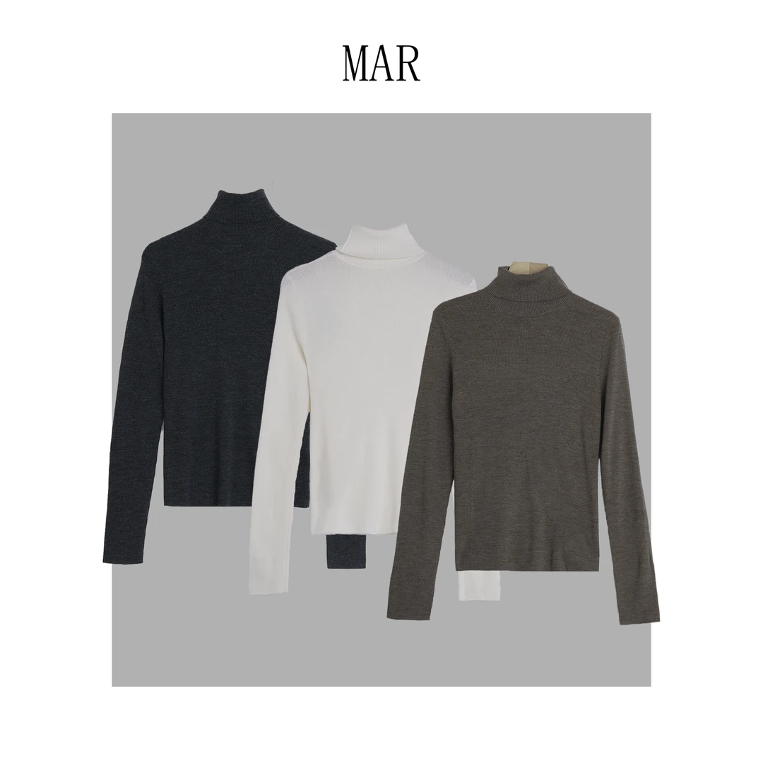 MAR 冬季高领羊毛套头针织打底内搭毛衣女A9635