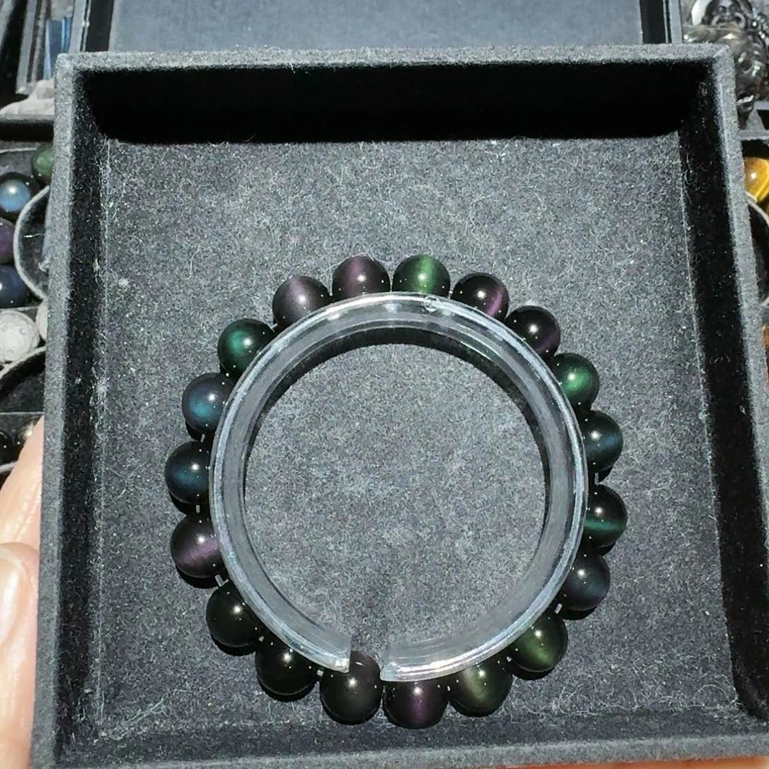 今***亮黑曜岩未镶嵌手链