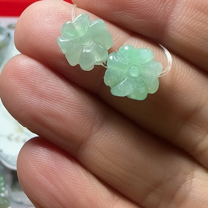 翡翠未镶嵌颈饰天然缅甸翡翠四叶草