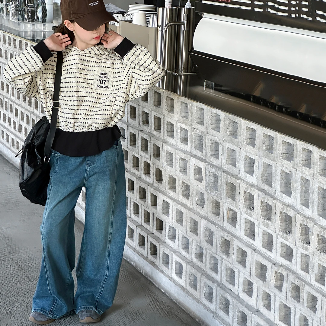 简约潮牌店铺儿童服装2025年新款衣服女童装秋装套装6-12岁高级感