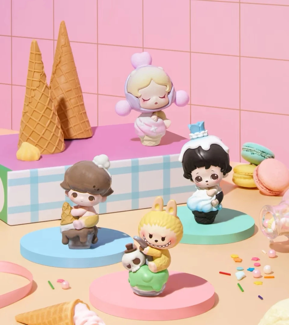 【欧气代拆】泡泡萌粒冰淇淋甜筒杯系列公仔盲盒盲袋潮玩手办礼物