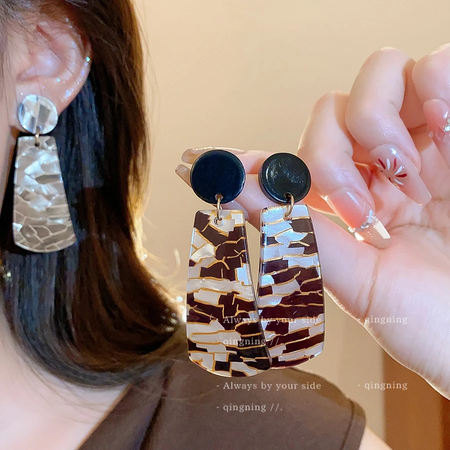 非金属亚克力耳饰 夸张长款醋酸耳环2025新款爆款高级感耳钉耳饰