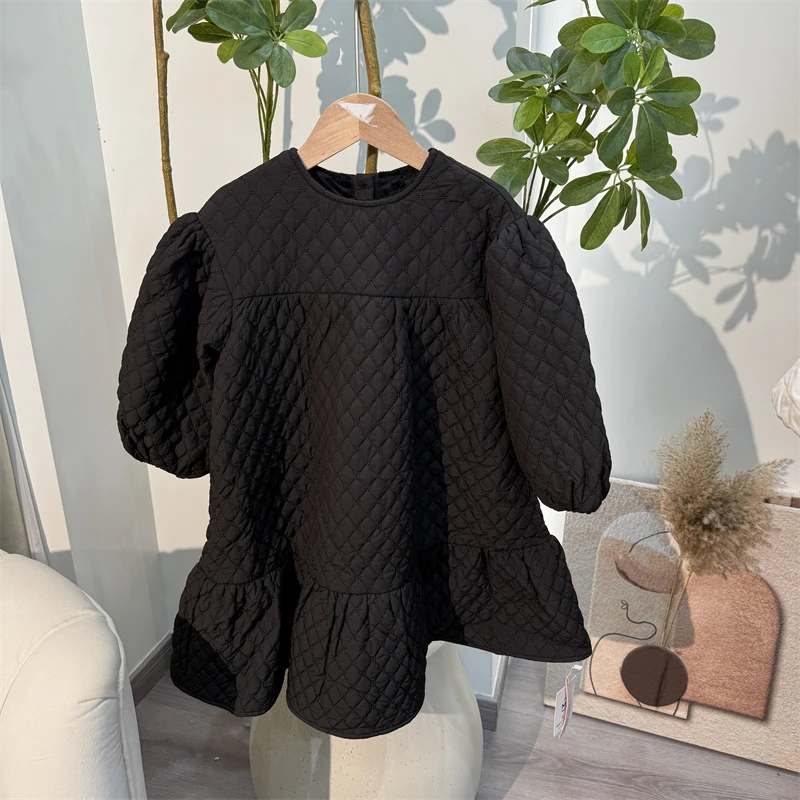 125【迦】女童时尚休闲绒里绣花连衣裙-86750