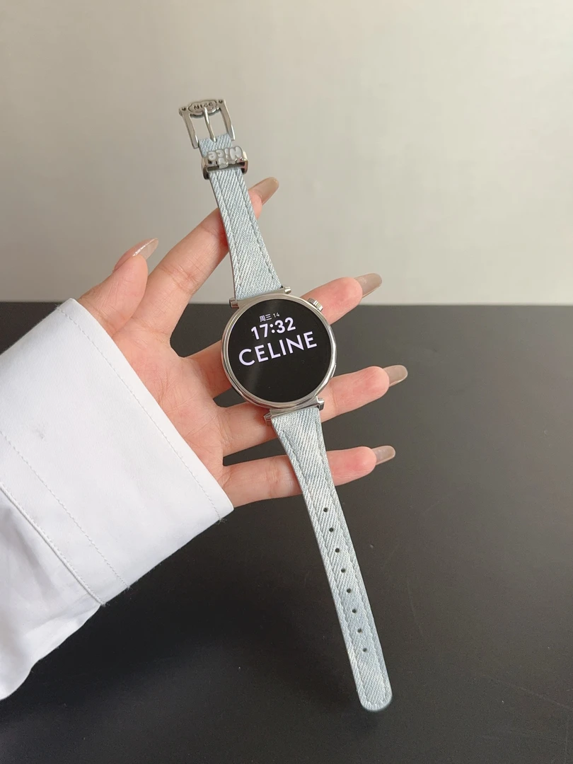 适用华为gt6手表gt5gt4真皮表带复古丹宁风小米手表S4小蛮腰腕带