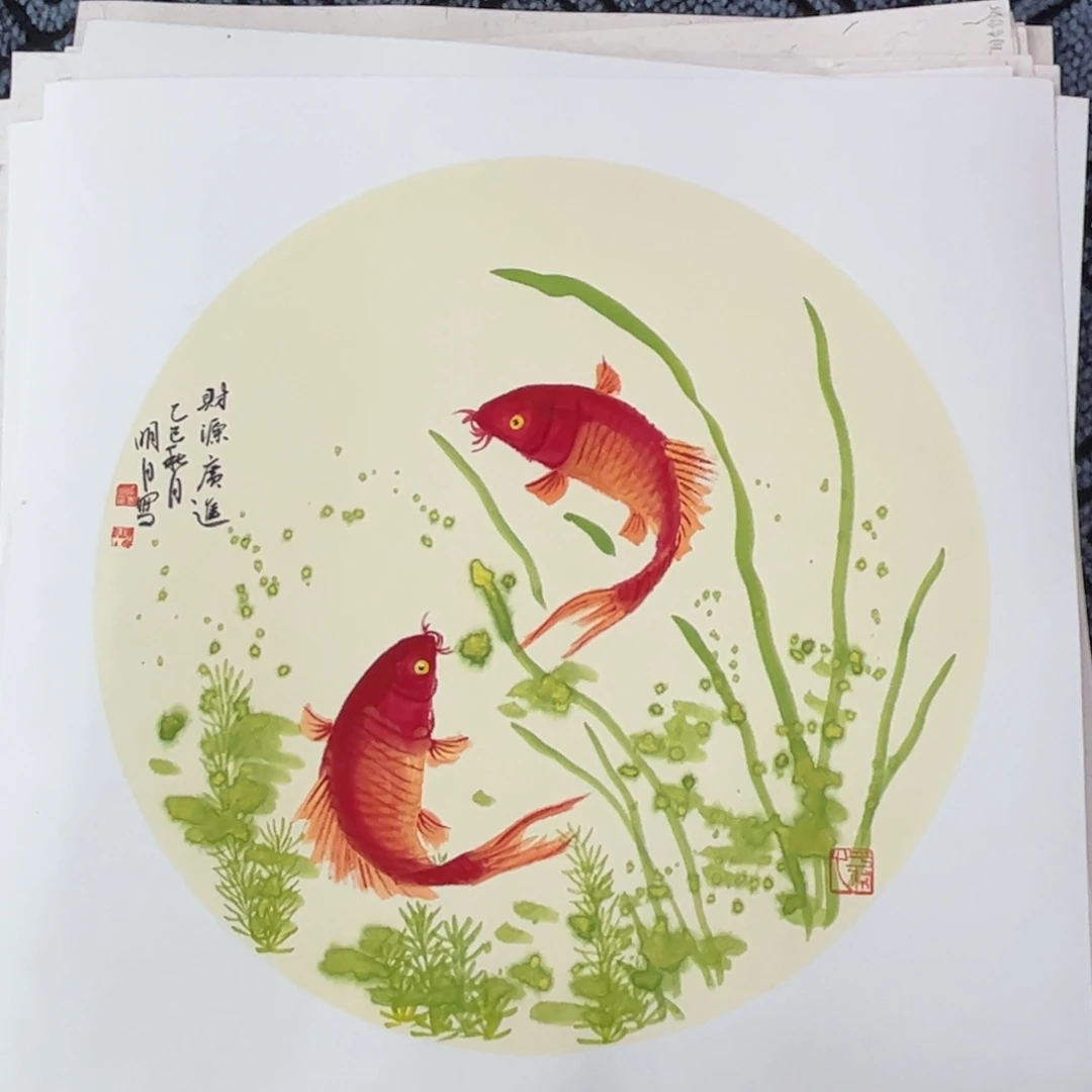 国画三尺斗方花鸟作品