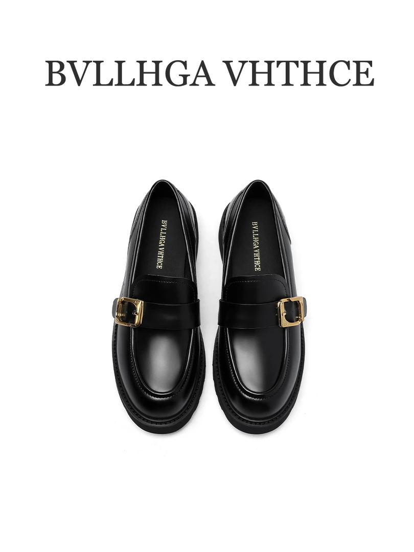 BVLLHGA VHTHCE(芯片)新款英伦风百搭胎牛时尚真皮乐福女鞋 05BV