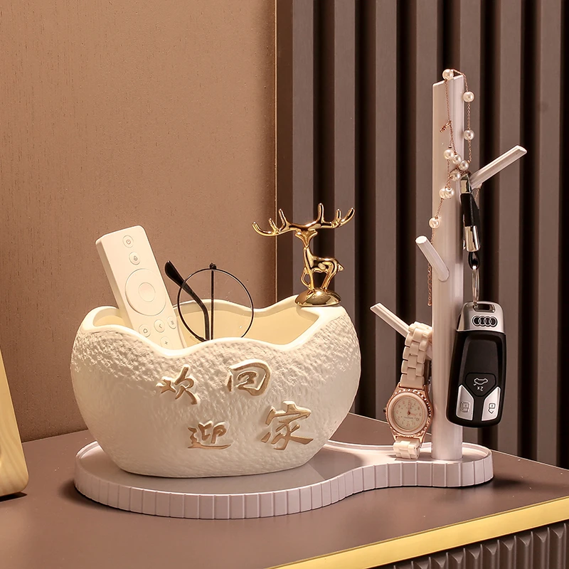 入户钥匙收纳盒现代欧式钥匙简约创意客厅收纳盒摆件家用收纳架家