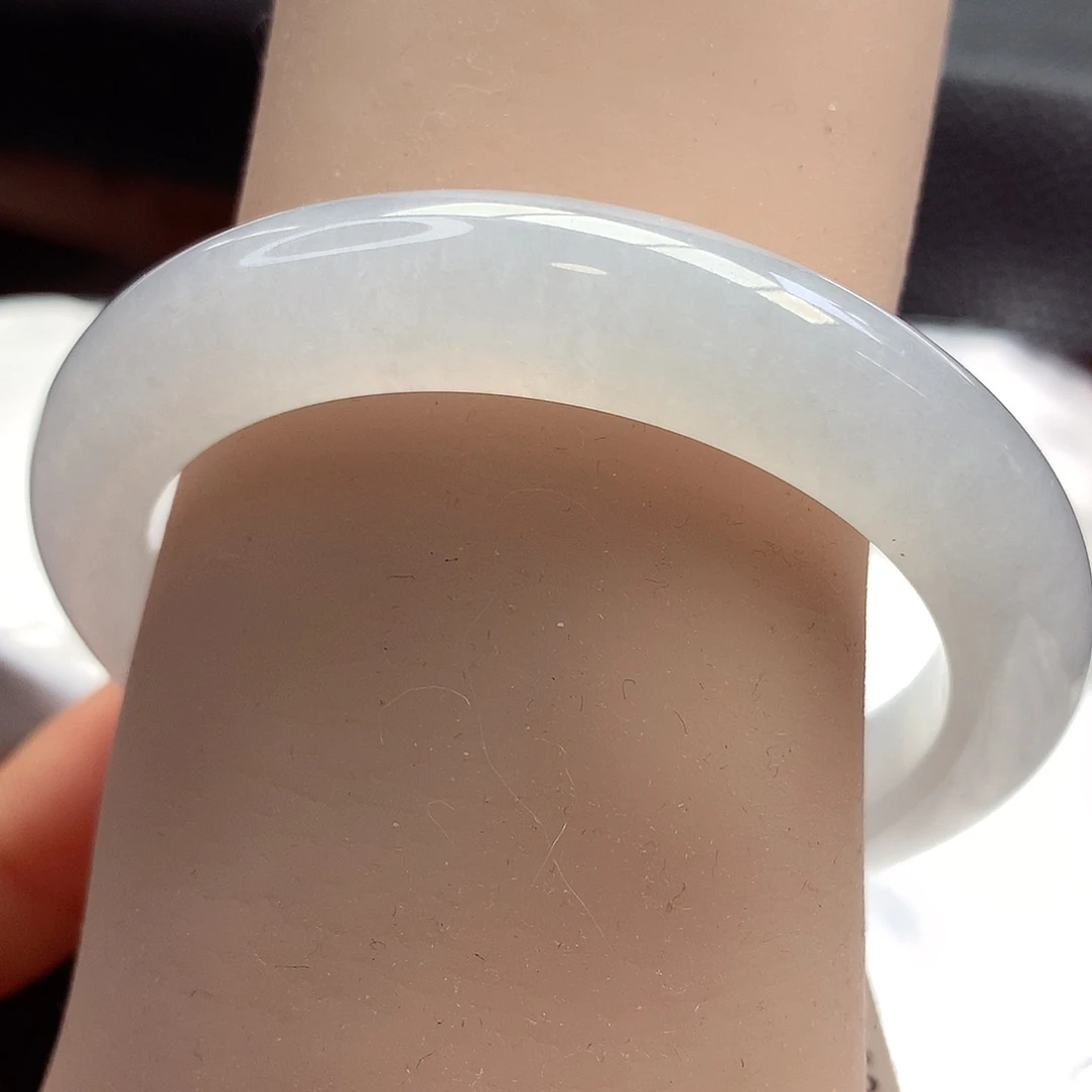 未镶嵌手镯翡翠51-52圈口至纯至净白月光小白不踩坑系列5号