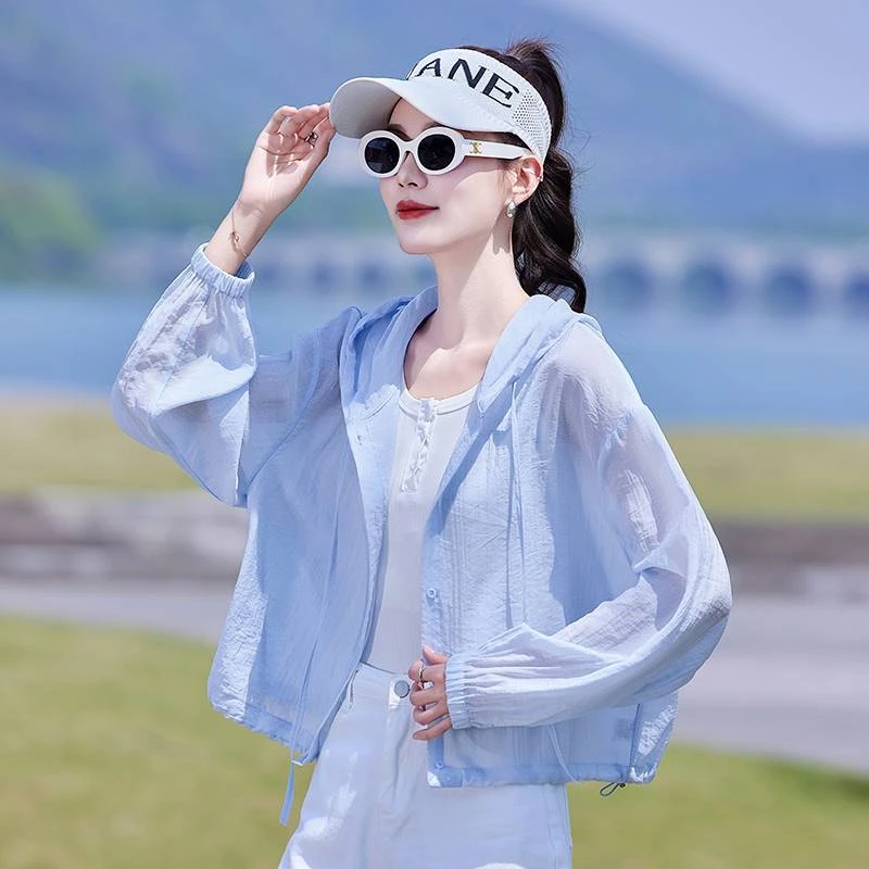 轻薄防晒衣女短款2025夏季新款宽松百搭时尚防晒服上衣透气短外套