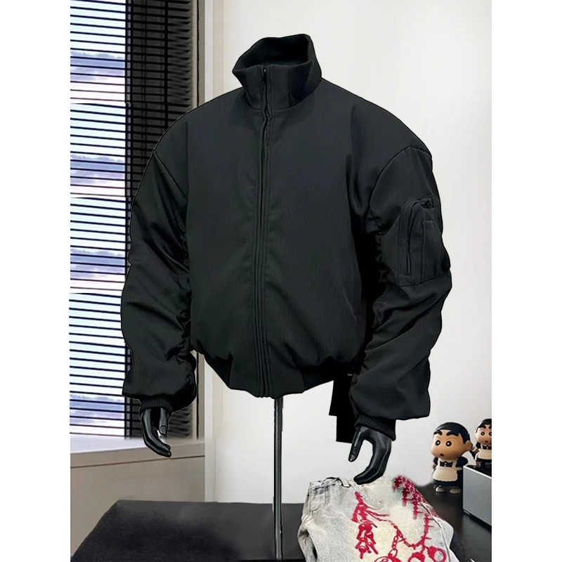 bomber立领ma1飞行员春秋硬挺夹克棉服男冬季加厚棒球服棉衣外套