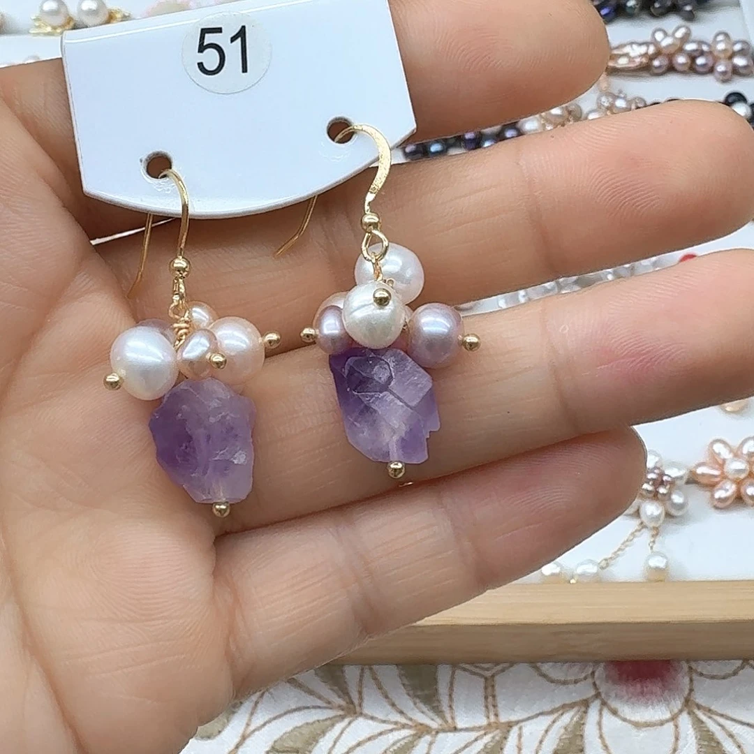 淡水珍珠银S925镶嵌吊坠(不含链)墨*白