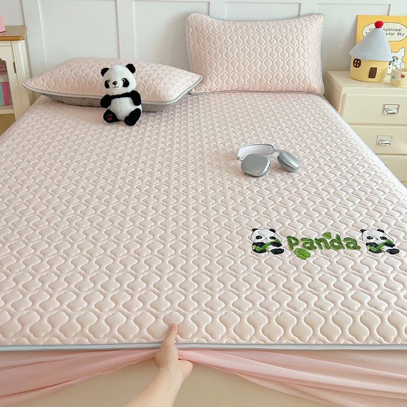 2025夏天冰丝床笠凉席新款凉感加厚床罩套可机洗宿舍学生婴儿可用