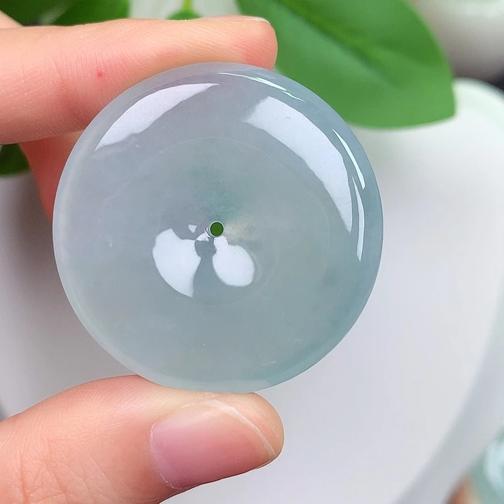 翡翠未镶嵌颈饰平安扣 35.4-5.6mm