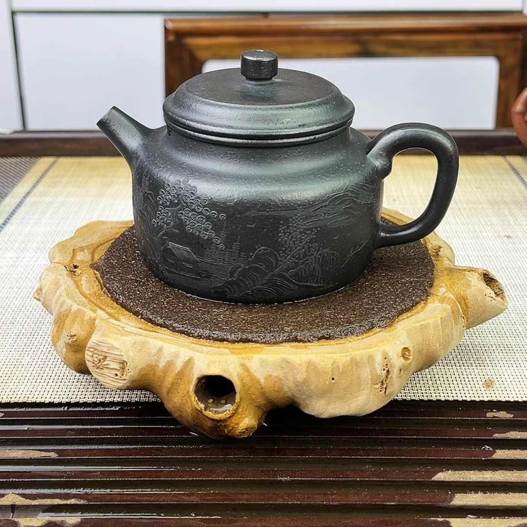 紫砂茶壶宜兴紫砂红降坡200c c