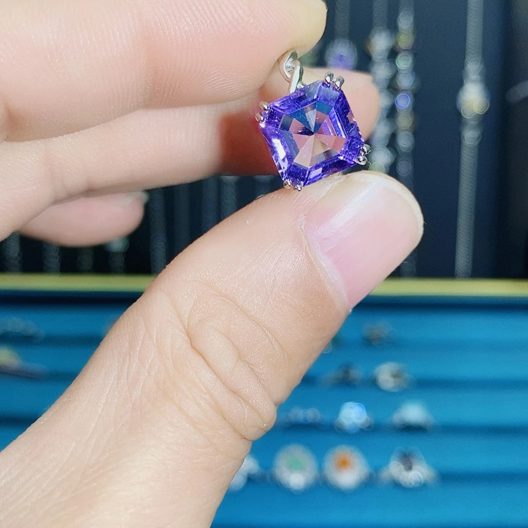 紫晶珠宝半成品银S925镶嵌