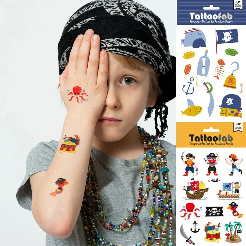 可爱多巴胺风彩色卡通涂鸦纹身贴防水持久可水洗适合男女