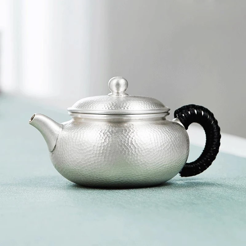 银壶999纯银泡茶壶烧水壶纯手工银壶茶壶999足银茶具套装功夫茶具