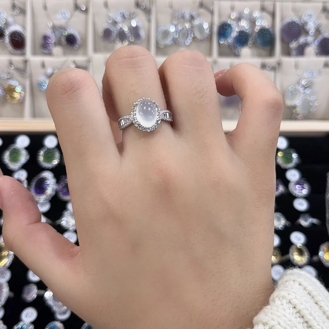 才***玛岫玉银S925镶嵌戒指