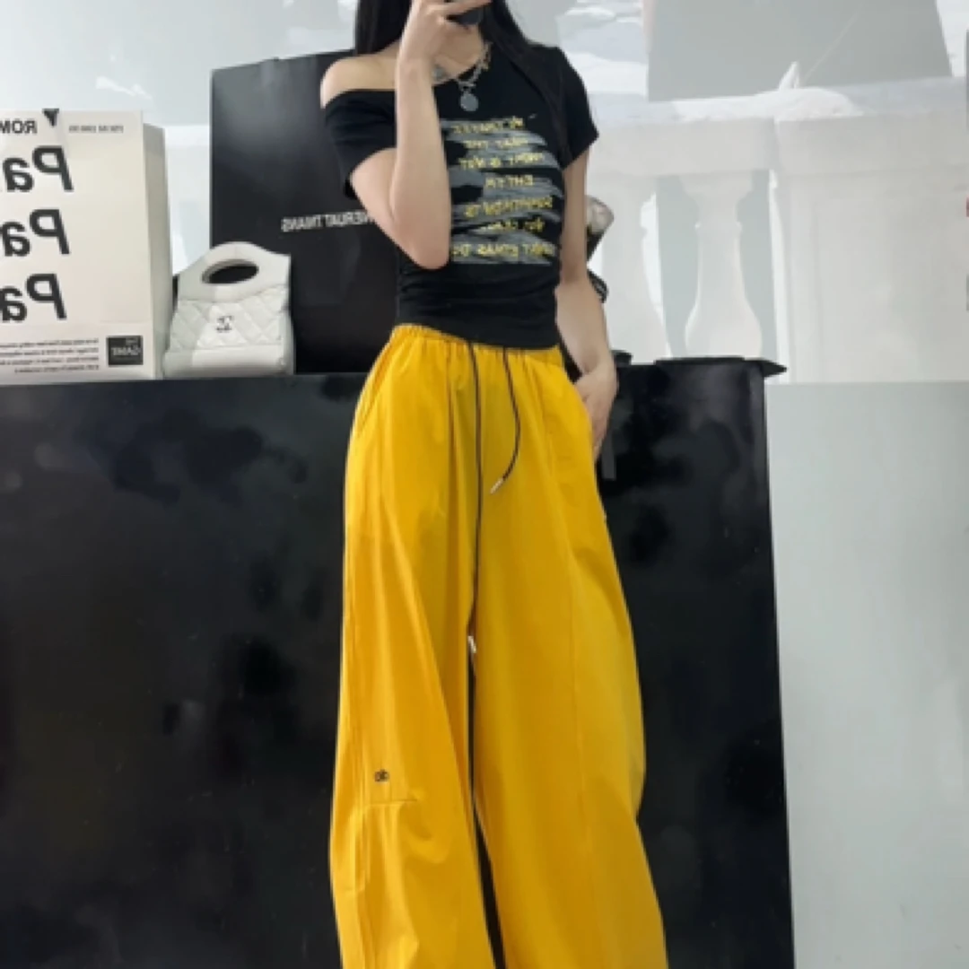 斜肩字母印花上衣女百搭套头短袖T恤短款