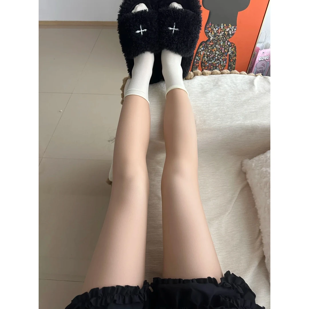 新款秋冬加绒加厚光腿神器纽扣款可拆卸替换打底袜自然无褶皱加绒