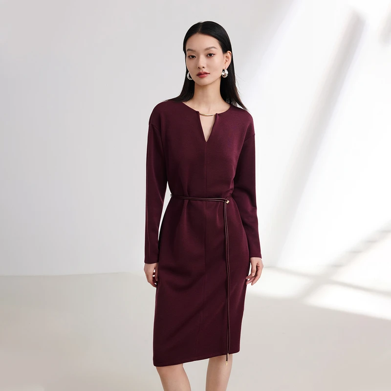 [唐嫣同款]EP YAYING雅莹 水溶羊毛宽松针织连衣裙 秋冬新4625A