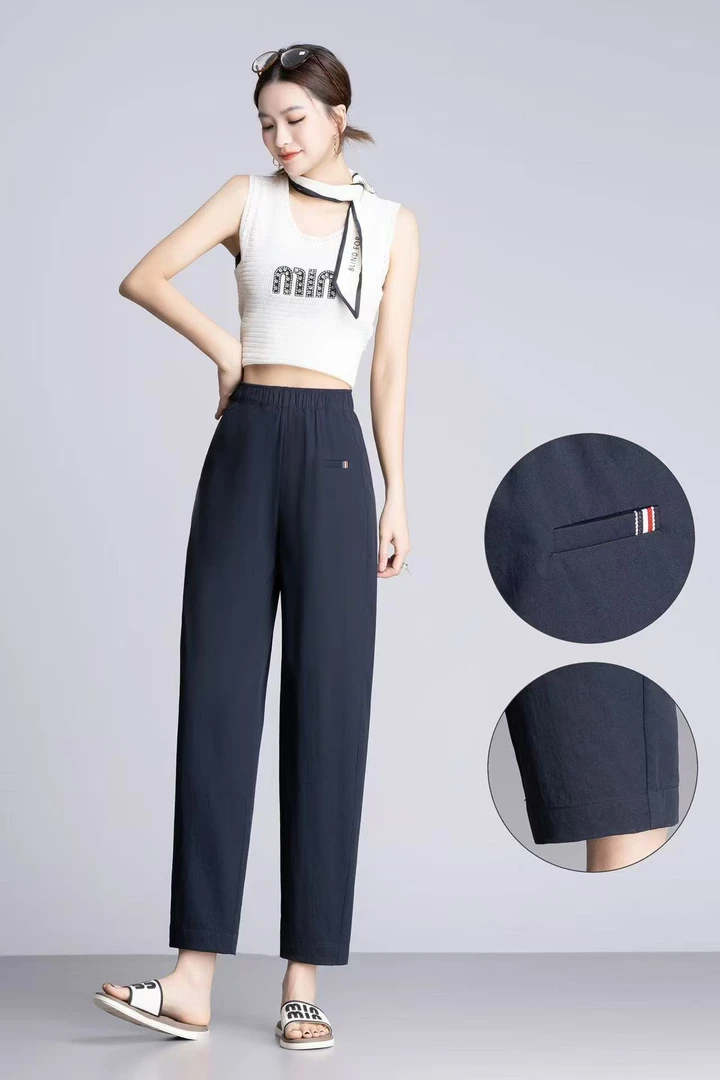 爆款九分不打皱轻羽棉裤子