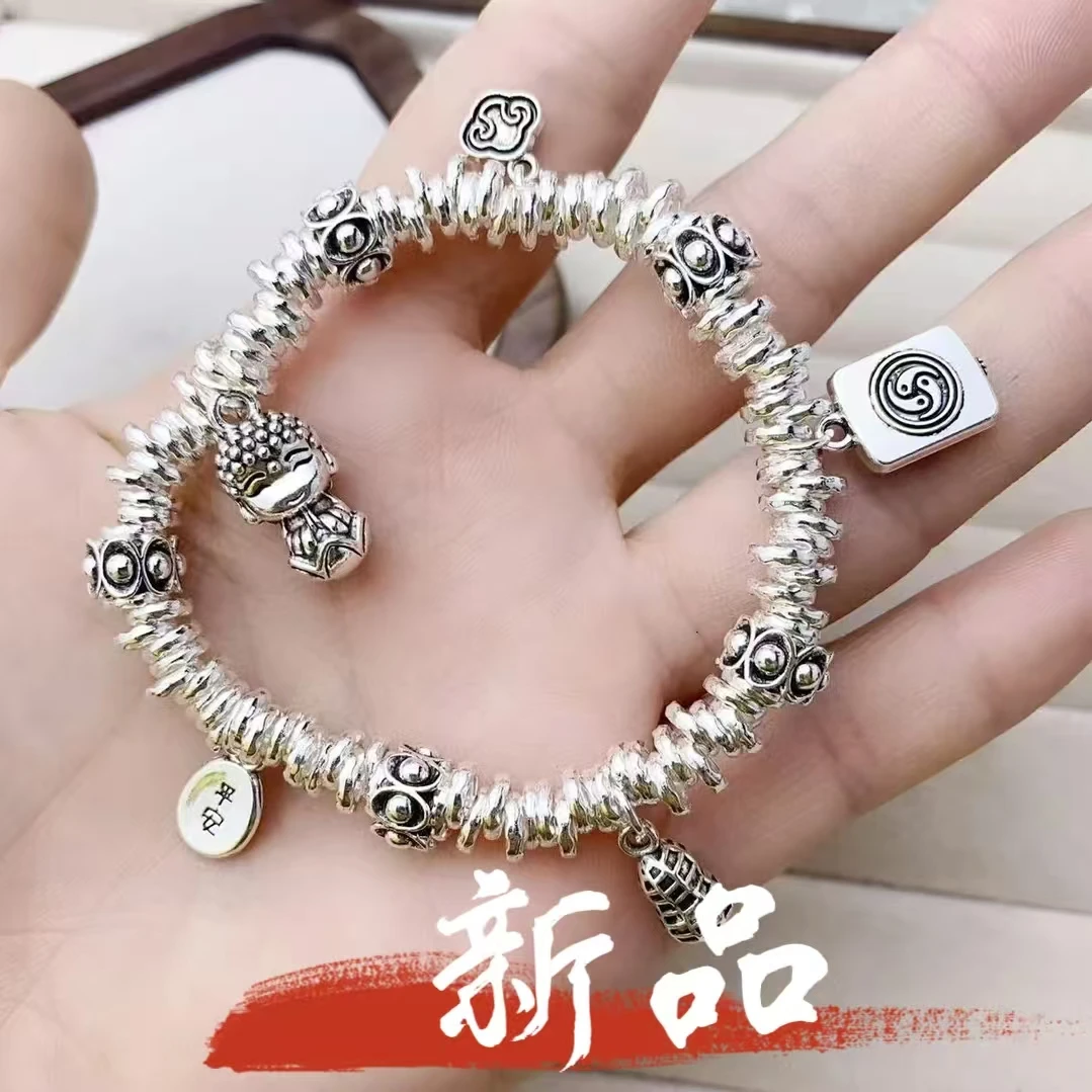 足银手链 67号-复古宝宝佛盘缠【手链】（成人款）