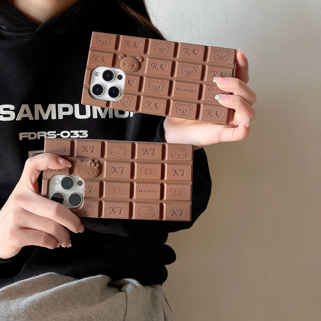 可爱巧克力轻松熊凯蒂猫iPhone16苹果15适用13/14pro max手手机壳